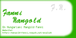 fanni mangold business card